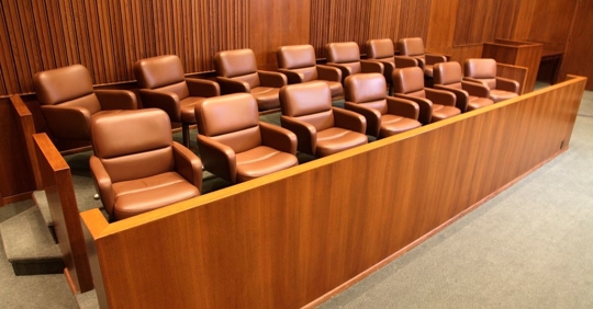 Jury seats in court room